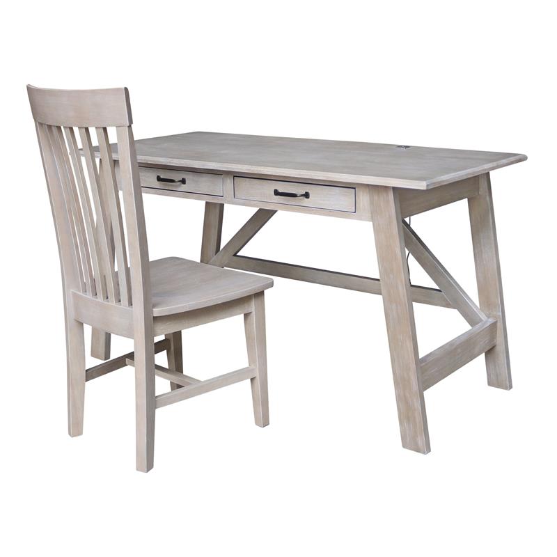 International Concepts Serendipity Wood Desk with 2 Drawers and Chair