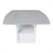 Dual Drop Leaf White Wood Bistro Table Counter Height with Storage