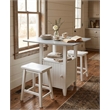 Dual Drop Leaf White Wood Bistro Table Counter Height with Storage