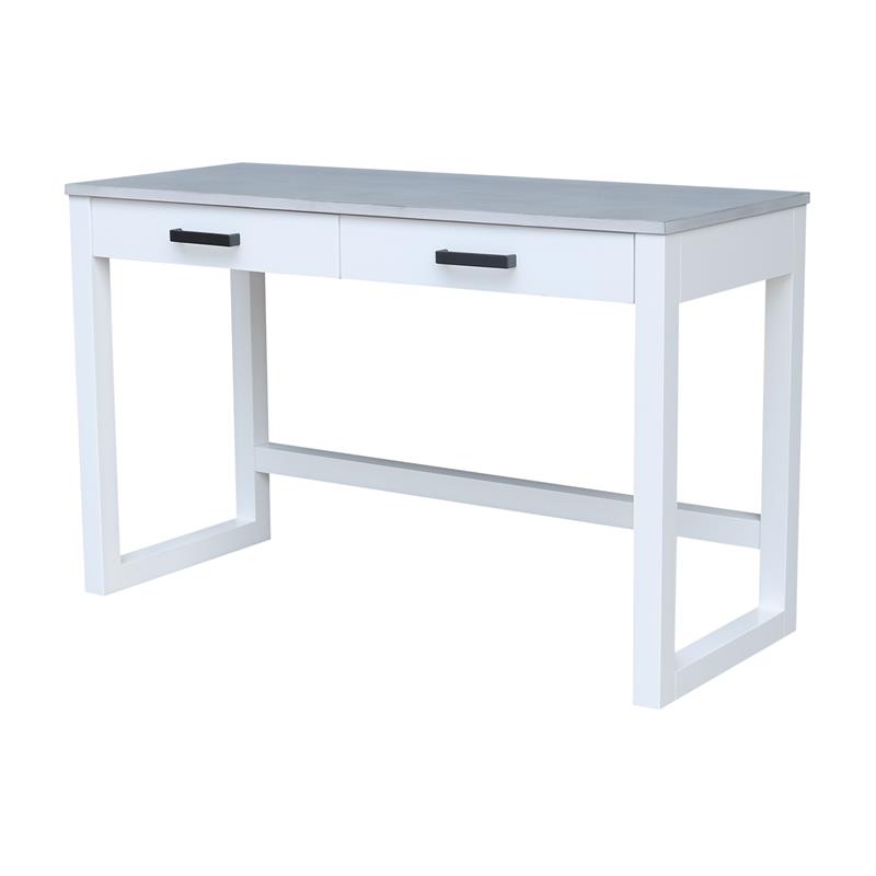 International Concepts Carson Wood Desk with Two Drawers and Chair