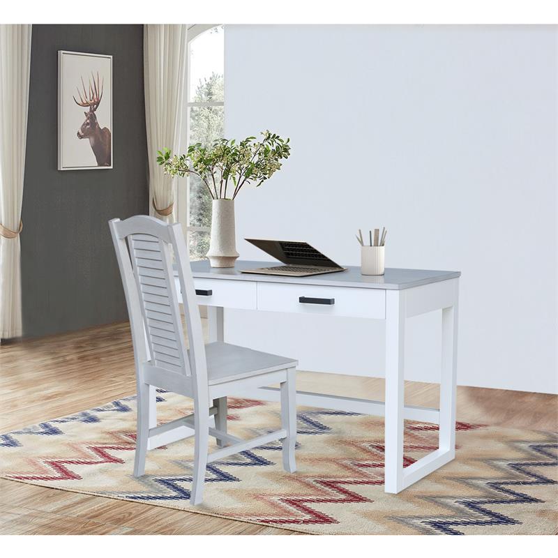 International Concepts Carson Wood Desk with Two Drawers and Chair
