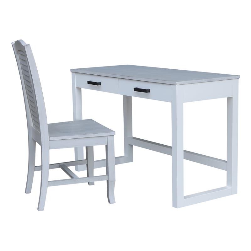 International Concepts Carson Wood Desk with Two Drawers and Chair