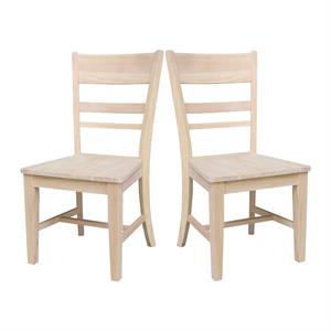 International Concepts Set of Two Solid Wood Quincy Chairs