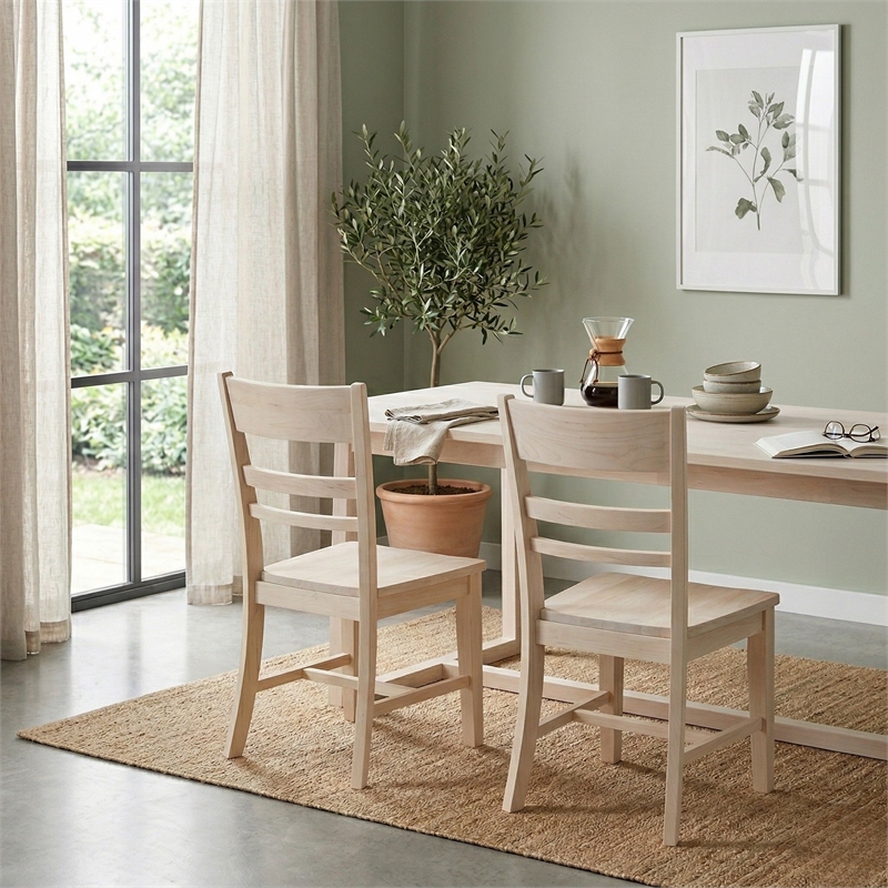 International Concepts Set of Two Solid Wood Quincy Chairs
