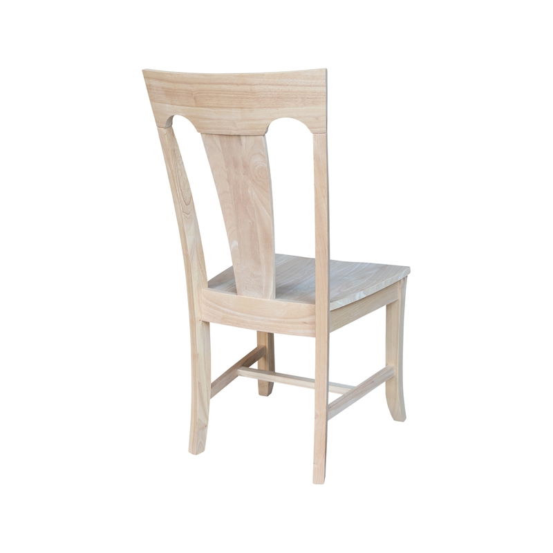 International Concepts Set of Two Solid Wood Elle Chairs in Unfinished