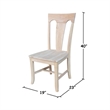 International Concepts Set of Two Solid Wood Elle Chairs in Unfinished