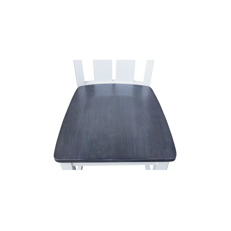 Ava Solid Wood Counterheight Stool - in White/Heather Gray