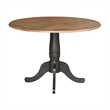 Solid Wood 42 in. Round Dual Drop Leaf Dining Table in Hickory/Washed Coal