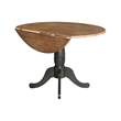 Solid Wood 42 in. Round Dual Drop Leaf Dining Table in Hickory/Washed Coal