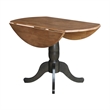 Solid Wood 42 in. Round Dual Drop Leaf Dining Table in Hickory/Washed Coal