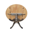 Solid Wood 42 in. Round Dual Drop Leaf Dining Table in Hickory/Washed Coal