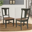 Soild Wood Panel Back Chair in Hickory/Washed Coal - Set of 2