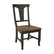 Soild Wood Panel Back Chair in Hickory/Washed Coal - Set of 2