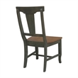 Soild Wood Panel Back Chair in Hickory/Washed Coal - Set of 2