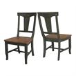 Soild Wood Panel Back Chair in Hickory/Washed Coal - Set of 2
