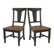 Soild Wood Panel Back Chair in Hickory/Washed Coal - Set of 2