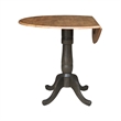 Wood 42 in. Round Drop Leaf Counter Height Dining Table - Hickory/Washed Coal
