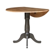 Wood 42 in. Round Drop Leaf Counter Height Dining Table - Hickory/Washed Coal