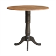 Wood 42 in. Round Drop Leaf Bar Height Dining Table - Hickory/Washed Coal