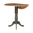 Wood 42 in. Round Drop Leaf Bar Height Dining Table - Hickory/Washed Coal