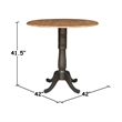 Wood 42 in. Round Drop Leaf Bar Height Dining Table - Hickory/Washed Coal