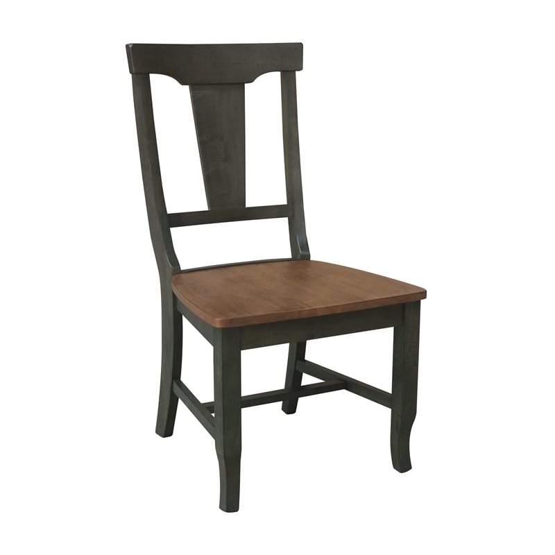 Wood 42 in. Round Drop Leaf Dining Table with 4 Chairs in Hickory/Washed Coal