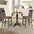 42 in Round Drop Leaf Counter Height Table with 2 Stools in Hickory/Washed Coal