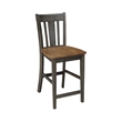 42 in Round Drop Leaf Counter Height Table with 2 Stools in Hickory/Washed Coal