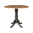 42 in Round Drop Leaf Counter Height Table with 4 Stools in Hickory/Washed Coal