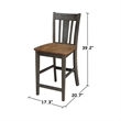 42 in Round Drop Leaf Counter Height Table with 4 Stools in Hickory/Washed Coal
