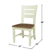 Vista Solid Wood Ladderback Chairs in Hickory/Shell - Set of 2