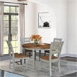 44 in Round Wood Dining Table with 4 Ladderback Chairs in Hickory/Stone