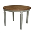 44 in Round Wood Dining Table with 4 Ladderback Chairs in Hickory/Stone