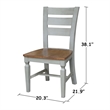 44 in Round Wood Dining Table with 4 Ladderback Chairs in Hickory/Stone