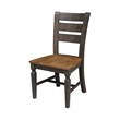 44 in Round Wood Dining Table with 4 Ladderback Chairs in Hickory/Washed Coal