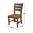 44 in Round Wood Dining Table with 4 Ladderback Chairs in Hickory/Washed Coal