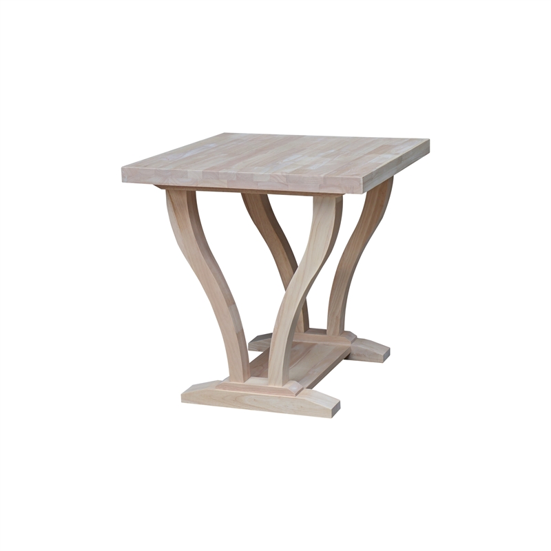 International Concepts LaCasa Solid Wood End Table - Unfinished