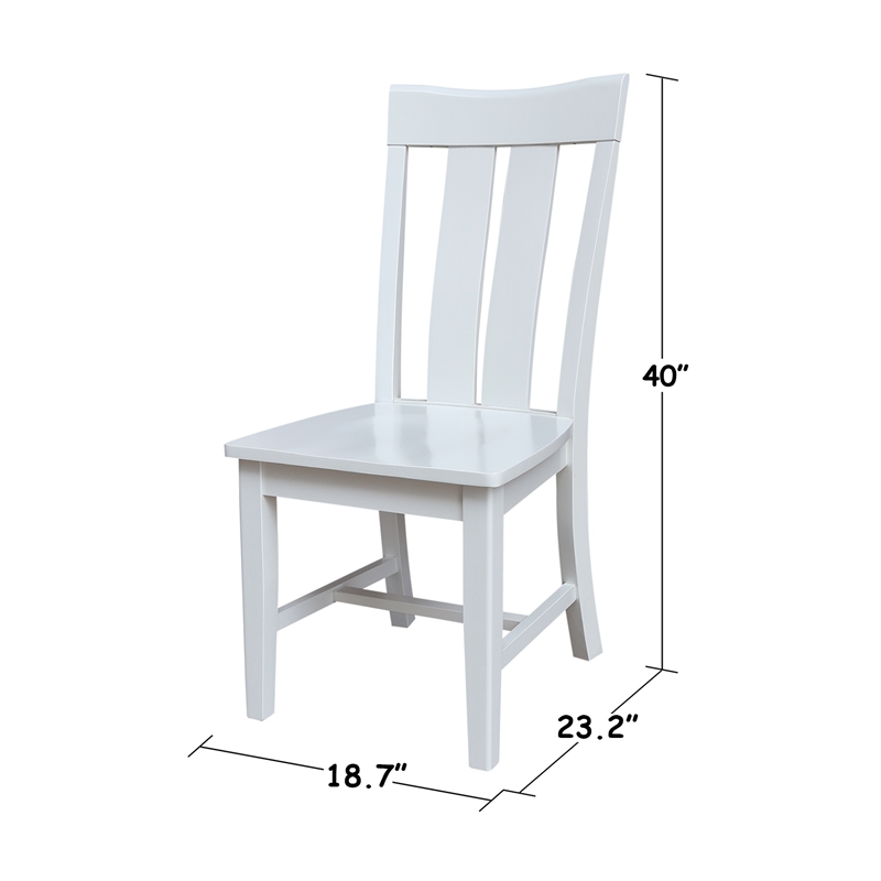 International Concepts Ava Solid Wood Dining Chairs - Set of 2 in White