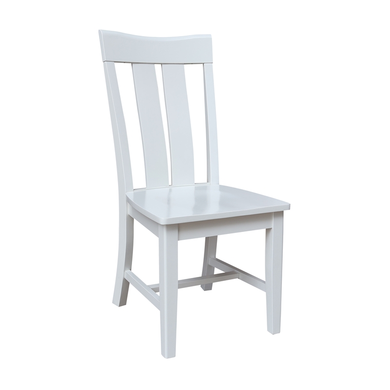 International Concepts Ava Solid Wood Dining Chairs - Set of 2 in White