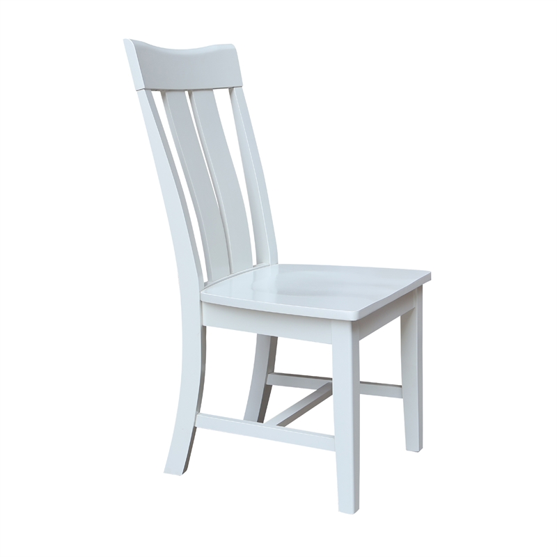 International Concepts Ava Solid Wood Dining Chairs - Set of 2 in White