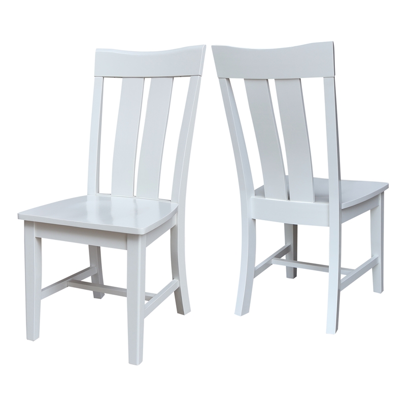 International Concepts Ava Solid Wood Dining Chairs - Set of 2 in White