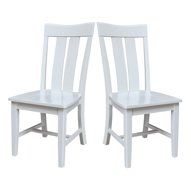 International Concepts Ava Solid Wood Dining Chairs - Set of 2 in White
