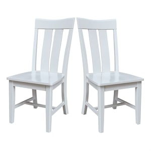 International Concepts Ava Solid Wood Dining Chairs - Set of 2 in White
