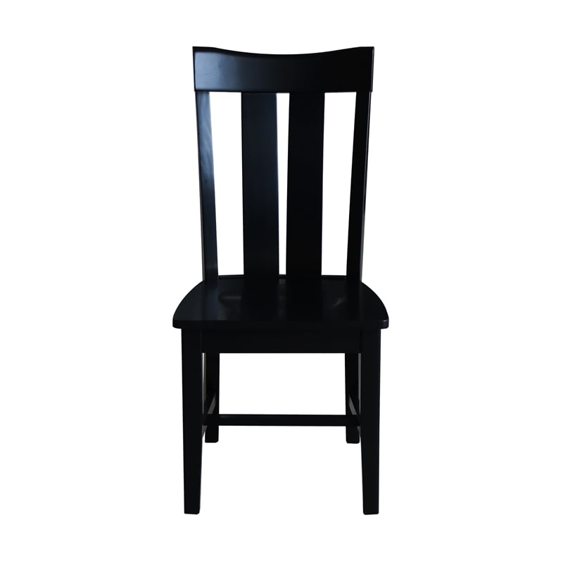 International Concepts Ava Solid Wood Dining Chairs - Set of 2 in Black