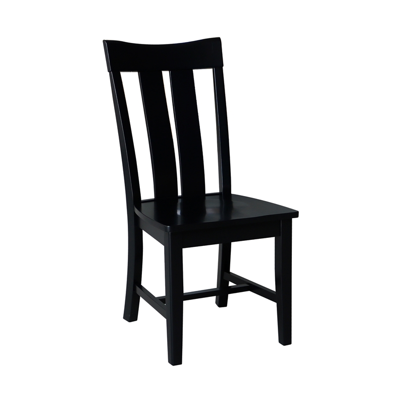 International Concepts Ava Solid Wood Dining Chairs - Set of 2 in Black