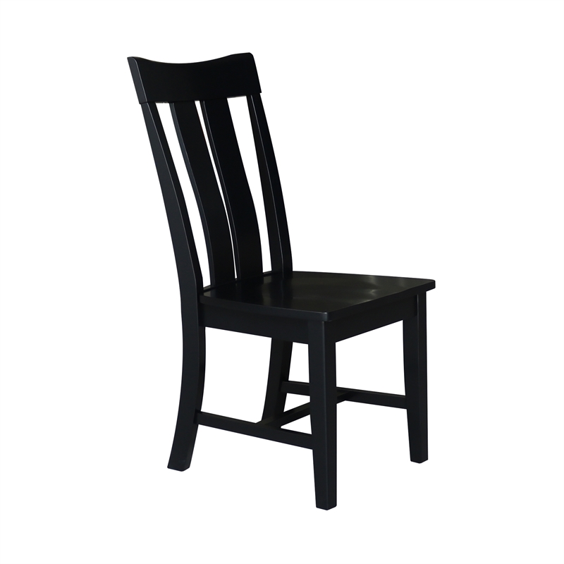 International Concepts Ava Solid Wood Dining Chairs - Set of 2 in Black