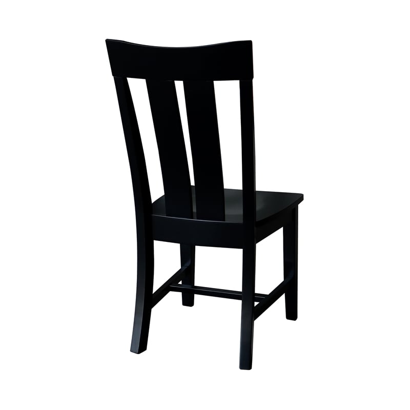International Concepts Ava Solid Wood Dining Chairs - Set of 2 in Black