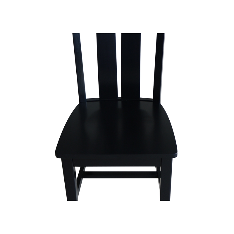 International Concepts Ava Solid Wood Dining Chairs - Set of 2 in Black