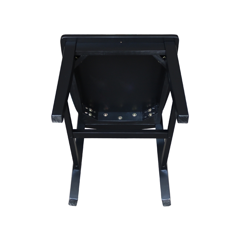International Concepts Ava Solid Wood Dining Chairs - Set of 2 in Black