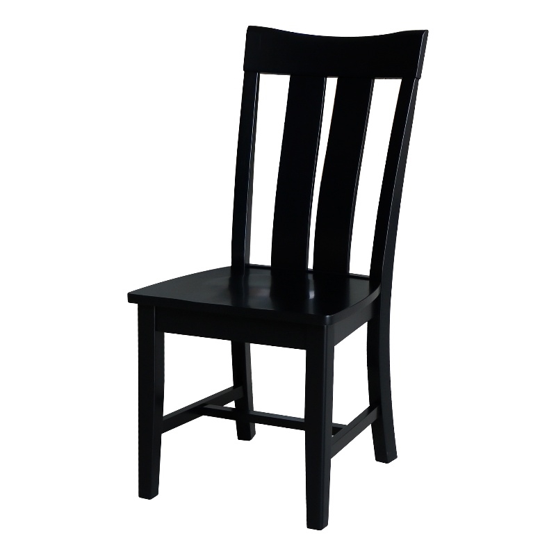 International Concepts Ava Solid Wood Dining Chairs - Set of 2 in Black